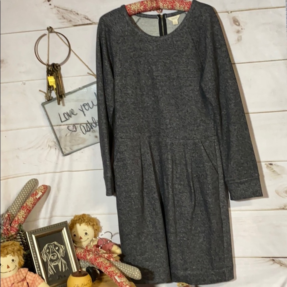 Lucky Brand; Gray Midi Sweater Dress; L - Picture 2 of 6